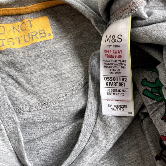 M&S Do Not Disturb Christmas Dinosaur Pajama Set - 11-12 - Picture 7 of 10